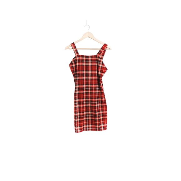 Womens Sleeveless Red Plaid Dress Size Small - Picture 1 of 1